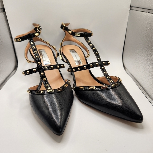 INC Carma Pointed Toe Studded Kitten Heel Pumps - Picture 1 of 7